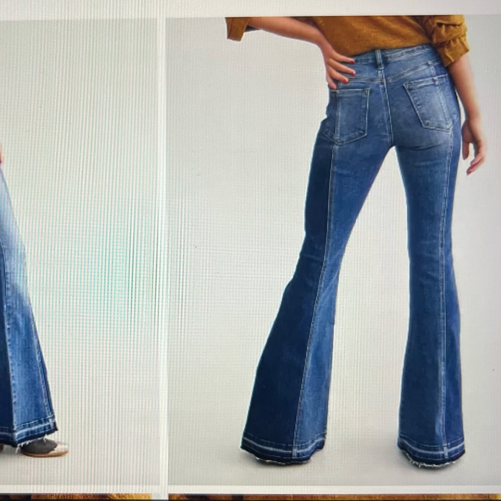 Women's Flying Monkey High Rise Super Flare Two-Toned Stretch Jean, Sz 27